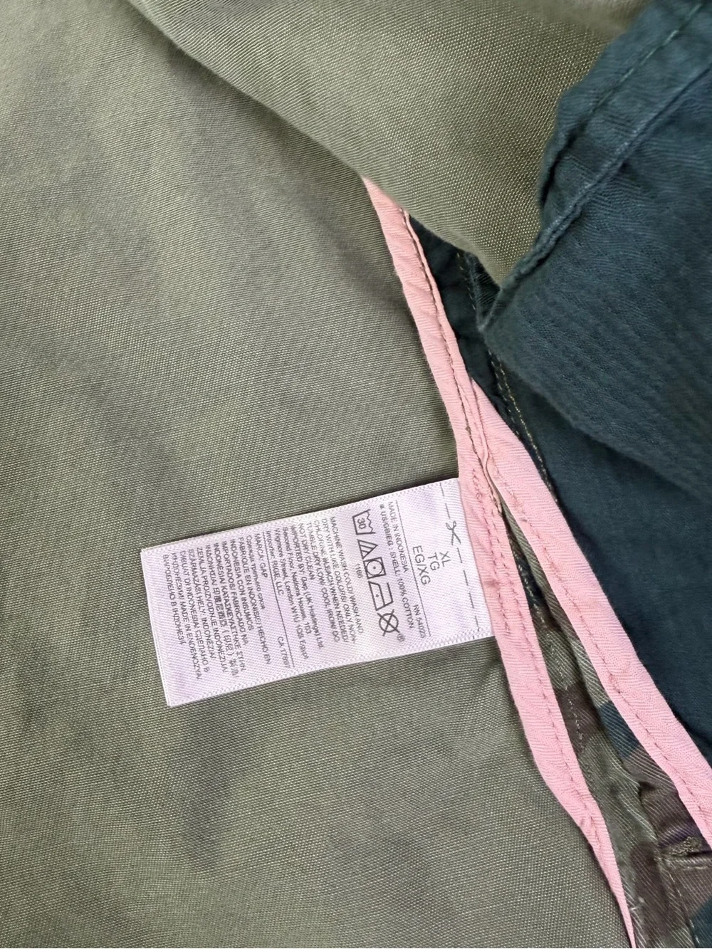 Gap Utility Shirt Shacket Womens XL Green Camo Button Outdoors Military  Y2K - Picture 9 of 11